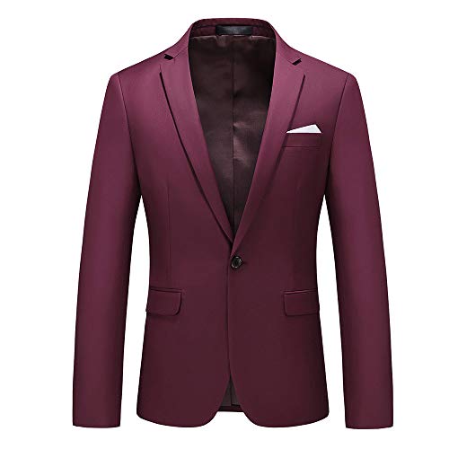 YOUTHUP Herren Sakko Slim Fit Anzugjacke für Business Hochzeit Freizeit Sportsakko 1 Knöpfen Blazer von YOUTHUP