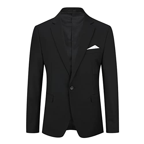 YOUTHUP Herren Sakko Slim Fit Anzugjacke für Business Hochzeit Freizeit Sportsakko 1 Knöpfen Blazer von YOUTHUP