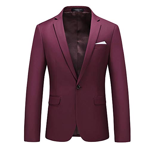 YOUTHUP Herren Sakko Slim Fit Anzugjacke für Business Hochzeit Eleganter 1 Knöpfen Blazer von YOUTHUP