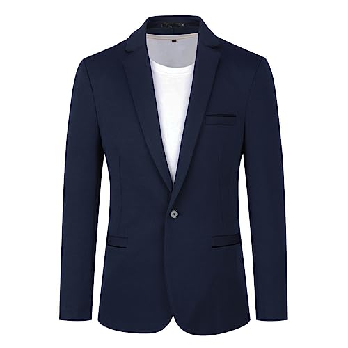 YOUTHUP Herren Sakko Slim Fit Sportlich Blazer Jackett Freizeit Business 1 Knopf Anzugsjacke von YOUTHUP