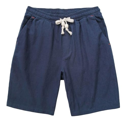 YOUTHUP Herren Shorts Sommer Baumwolle Sportshorts Leicht Kurz Hose Gummizug Freizeit Kniebundhosen von YOUTHUP