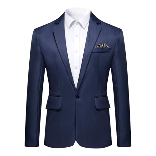 YOUTHUP Herren Sportlich Sakko 1 Knopf Freizeit Leicht Anzugjacke Regular Fit Business Blazer Jacke von YOUTHUP