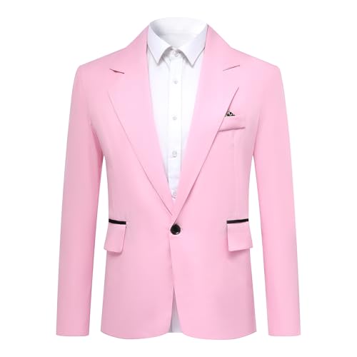 YOUTHUP Herren Sportlich Sakko 1 Knopf Freizeit Leicht Anzugjacke Regular Fit Business Blazer Jacke von YOUTHUP