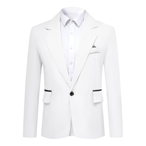 YOUTHUP Herren Sportlich Sakko 1 Knopf Freizeit Leicht Anzugjacke Regular Fit Business Blazer Jacke von YOUTHUP