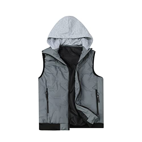 YOUTHUP Herren Steppweste mit Kapuze Leicht Winterweste Outdoor Dicke Freizeit Gilet Ärmellos Jacke Sport Weste von YOUTHUP