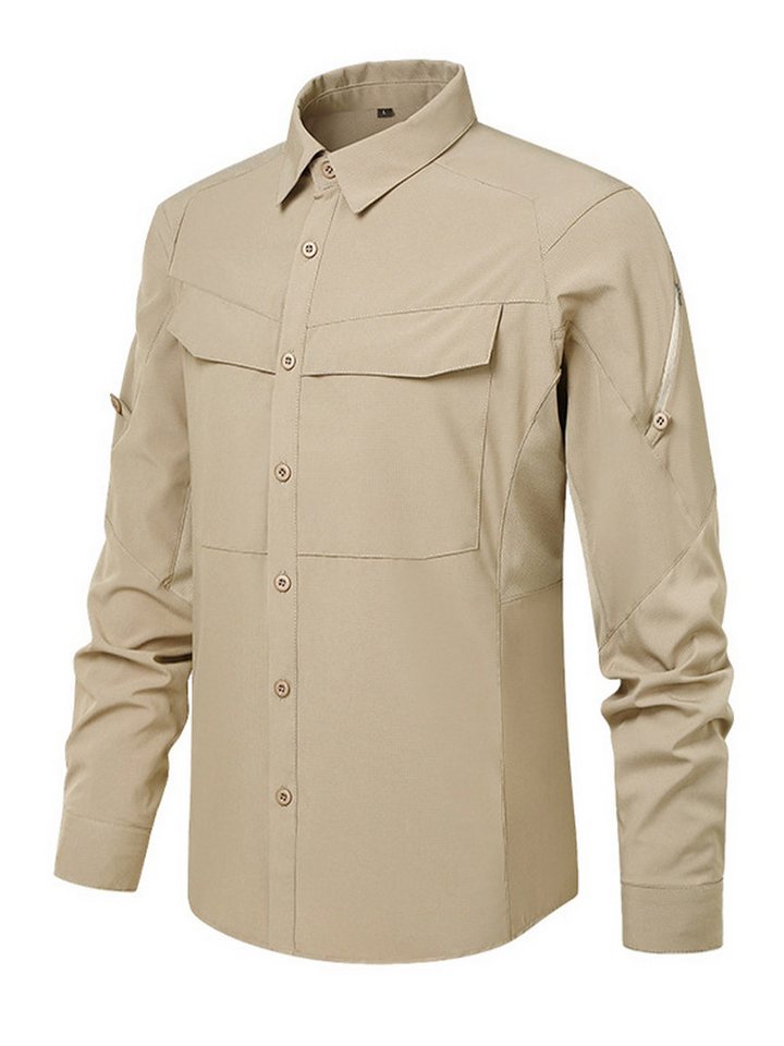 YOUTHUP Langarmhemd Herren Langarmhemd mit Umschlagkragen für Outdoor-Aktivitäten von YOUTHUP