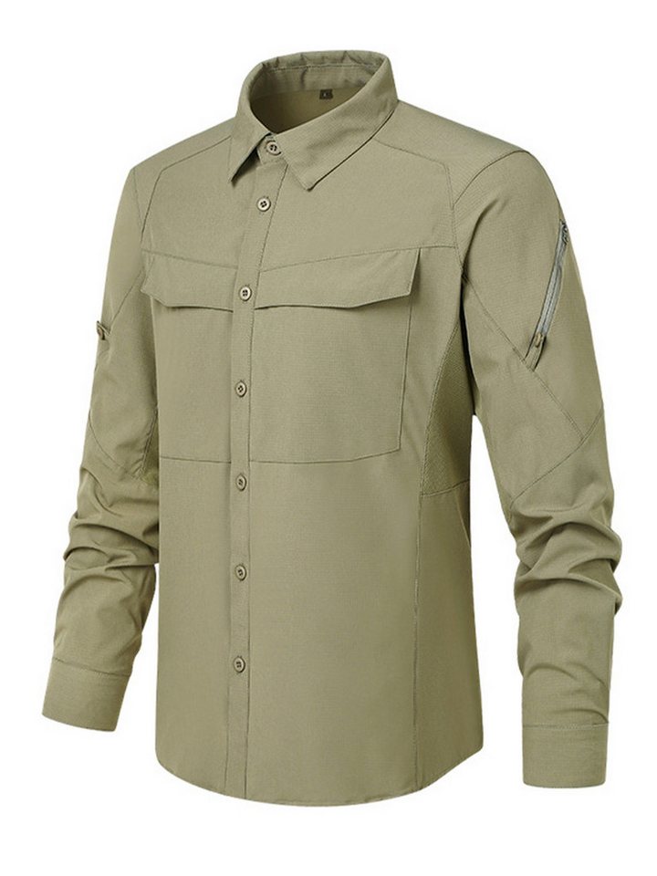 YOUTHUP Langarmhemd Herren Langarmhemd mit Umschlagkragen für Outdoor-Aktivitäten von YOUTHUP