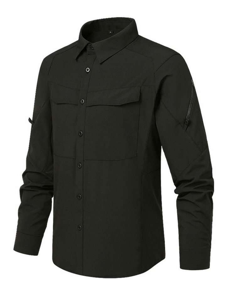 YOUTHUP Langarmhemd Herren Langarmhemd mit Umschlagkragen für Outdoor-Aktivitäten von YOUTHUP