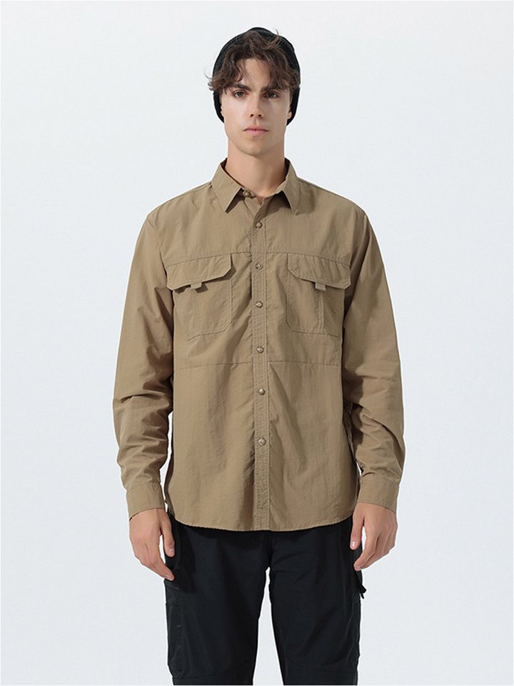 YOUTHUP Langarmhemd Herren Schnelltrocknendes Arbeitshemd aus Nylon von YOUTHUP