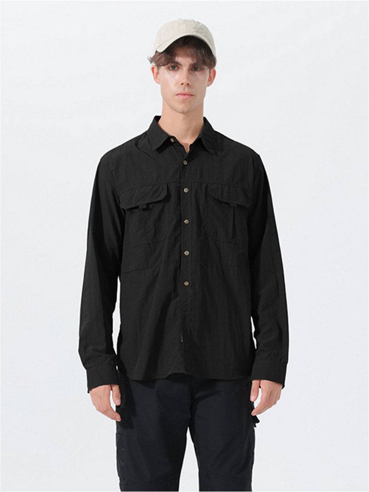 YOUTHUP Langarmhemd Herren Schnelltrocknendes Arbeitshemd aus Nylon von YOUTHUP