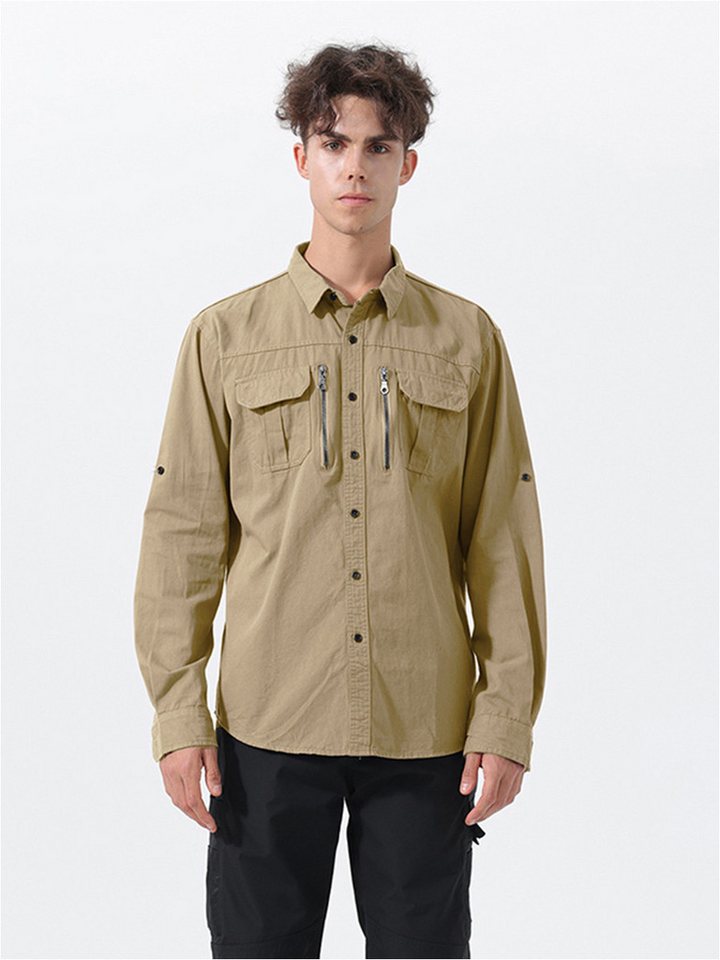 YOUTHUP Outdoorhemd Modisches Herren-Arbeitshemd aus Baumwolle von YOUTHUP