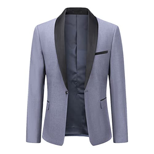 YOUTHUP Sakko Herren Slim Fit Schalkragen Anzugjacke 1 Knopf Tuxedo Jacke für Hochzeit Freizeit von YOUTHUP