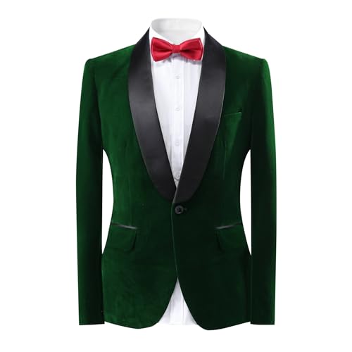 YOUTHUP Samt Sakko Herren Regular Fit Formale Anzugjacke Blazer Hochzeit Smoking Jackett, Grün, S YOUTHUP Samt Sakko Herren Regular Fit Formale Anzugjacke Blazer Hochzeit Smoking Jackett, Grün, S von YOUTHUP