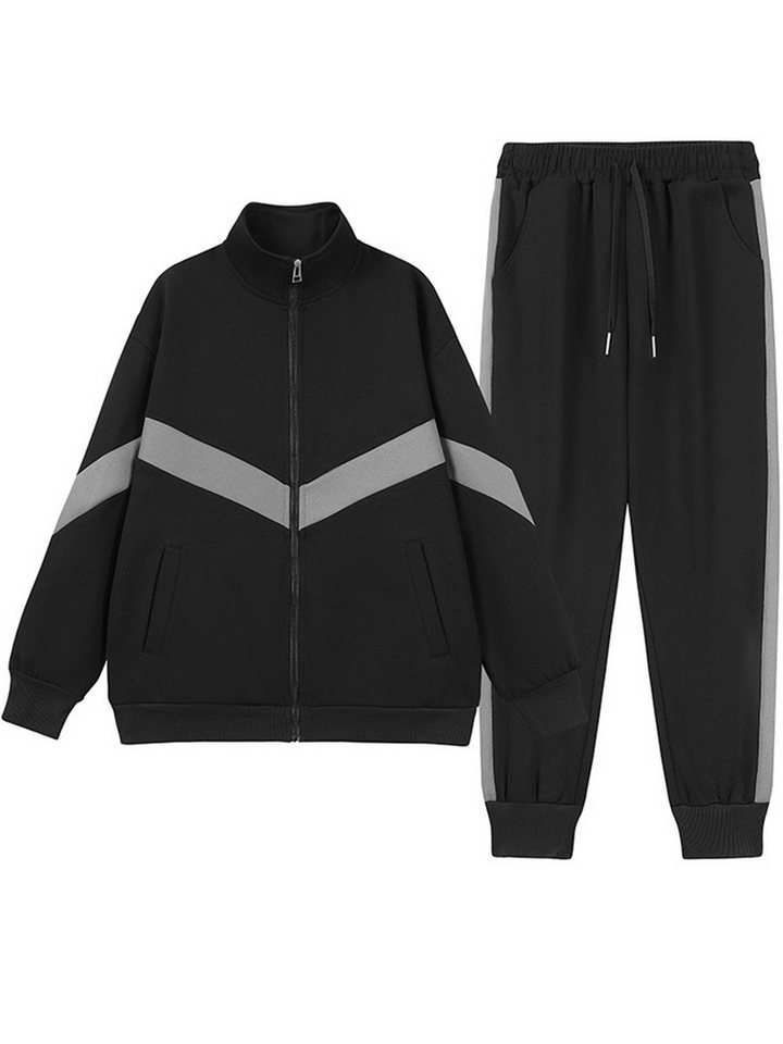 YOUTHUP Trainingsanzug, Herren Sport-Set mit Stehkragen im lockeren Schnitt von YOUTHUP