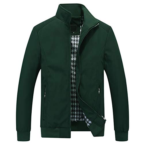 YOUTHUP Herren Jacke Leichte Freizeit Übergangsjacke Langarm Sommer Bomberjacke Outdoor Sportjacke, Grün, 3XL YOUTHUP Herren Jacke Leichte Freizeit Übergangsjacke Langarm Sommer Bomberjacke Outdoor Sportjacke, Grün, 3XL von YOUTHUP
