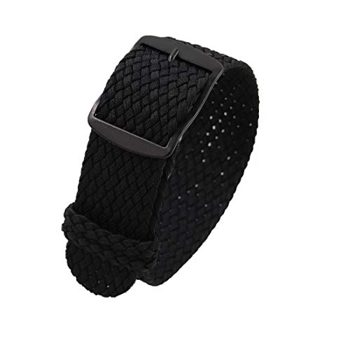 YOUYIMEI Uhrenarmbänder – Ersatz-Uhrenarmbänder, 18/20/22 mm Vintage-Nylon-Uhrenarmband, Ersatz, einteilige, tragbare und atmungsaktive Uhr (Color : Black (Black), Size : 18mm) von YOUYIMEI