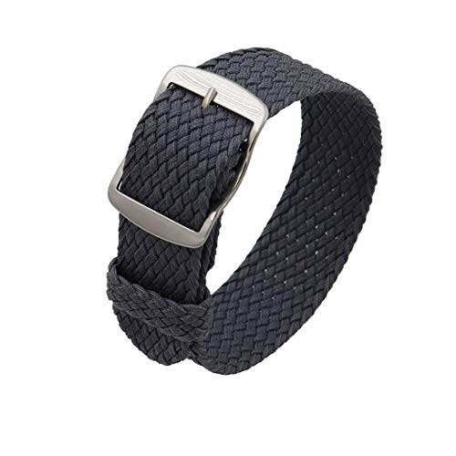 YOUYIMEI Uhrenarmbänder – Ersatz-Uhrenarmbänder, 18/20/22 mm Vintage-Nylon-Uhrenarmband, Ersatz, einteilige, tragbare und atmungsaktive Uhr (Color : Grey (Silver), Size : 22mm) von YOUYIMEI