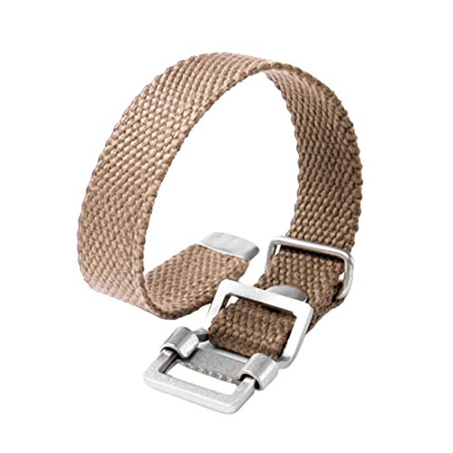 YOUYIMEI Uhrenarmbänder – Ersatz-Uhrenarmbänder, 19 mm/20 mm Armband, atmungsaktives und tragbares Uhrenarmband-Installationswerkzeug (Color : Khaki, Size : 20mm) von YOUYIMEI