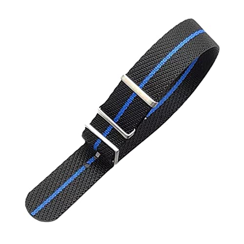 YOUYIMEI Uhrenarmbänder – Ersatz-Uhrenarmbänder, 20/22 mm gewebtes Nylon-Uhrenarmband, Edelstahl-Schnalle, Herren-Ersatzarmband, Armbanduhrenarmband (Color : Blue Line, Size : 22mm) von YOUYIMEI