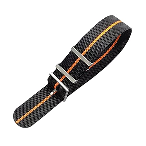 YOUYIMEI Uhrenarmbänder – Ersatz-Uhrenarmbänder, 20/22 mm gewebtes Nylon-Uhrenarmband, Edelstahl-Schnalle, Herren-Ersatzarmband, Armbanduhrenarmband (Color : Orange Line, Size : 20mm) von YOUYIMEI