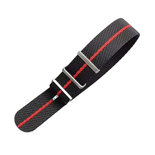 YOUYIMEI Uhrenarmbänder – Ersatz-Uhrenarmbänder, 20/22 mm gewebtes Nylon-Uhrenarmband, Edelstahl-Schnalle, Herren-Ersatzarmband, Armbanduhrenarmband (Color : Red Line, Size : 22mm) von YOUYIMEI