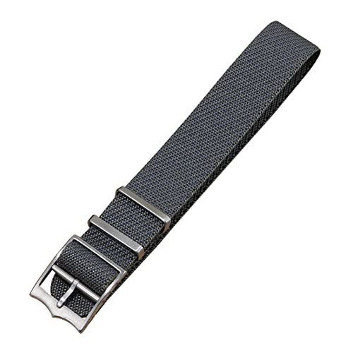 YOUYIMEI Uhrenarmbänder – Ersatz-Uhrenarmbänder, 20 mm–22 mm, Canvas-Uhrenarmband, Ersatz-Uhrenarmband-Zubehör aus seidig weichem Nylon mit hoher Dichte (Color : Gris, Size : 20mm) von YOUYIMEI