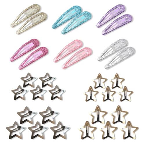 YOUZMY 32 Stücke Glitzer Stern Haarspangen, Goldene Metall Haarschmuck Clips, Haarspangen Haarstyling Zubehör Haarklammern, Bunte Pailletten Haarspangen, Haaraccessoires für Kinder Mädchen Frauen YOUZMY 32 Stücke Glitzer Stern Haarspangen, Goldene Metall Haarschmuck Clips, Haarspangen Haarstyling Zubehör Haarklammern, Bunte Pailletten Haarspangen, Haaraccessoires für Kinder Mädchen Frauen von YOUZMY