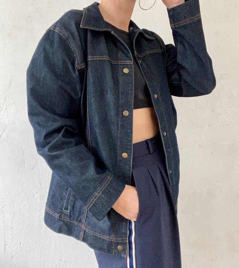 Coole Vintage Jeansjacke 2000Er Jahre Dunkelblau von YOUandEL