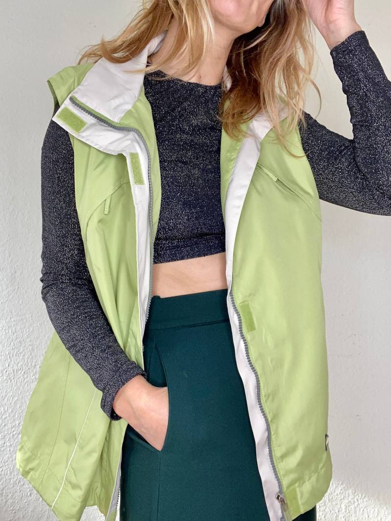 Coole Vintage Weste/Windbreaker 90Er 2000Er Jahre in Pastell Grün Beige von YOUandEL