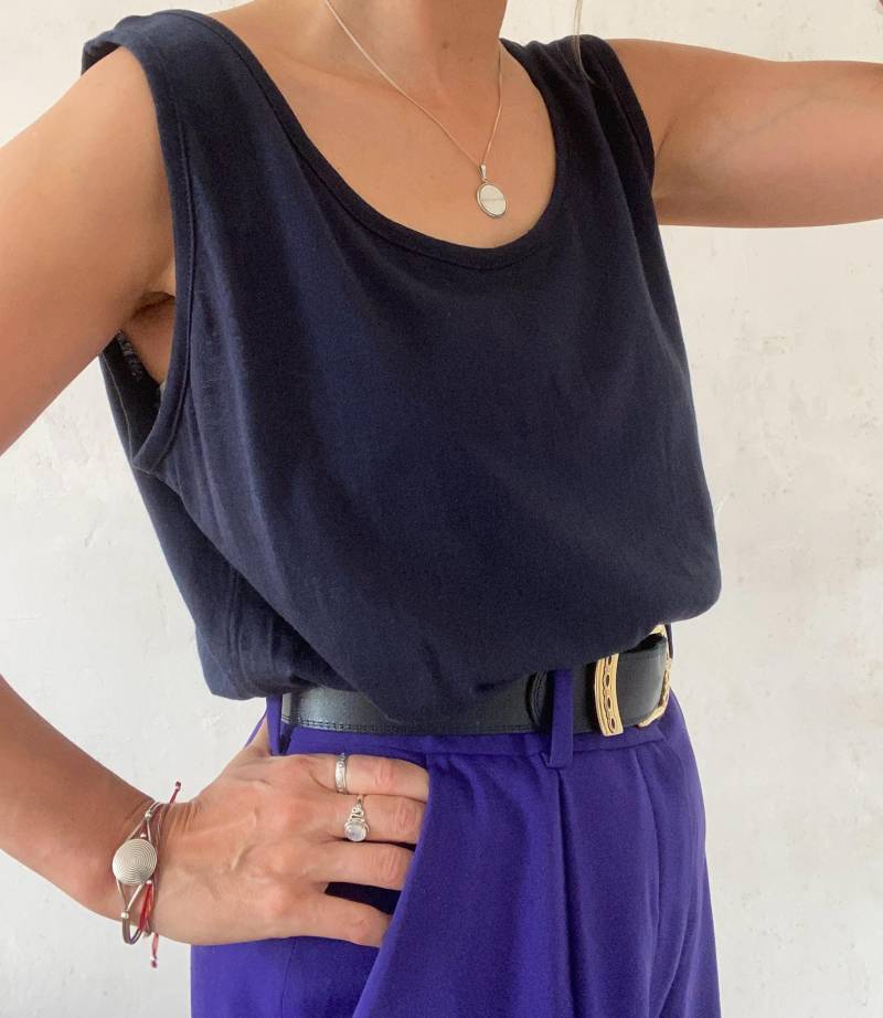 Schlichtes Vintage Tanktop in Dunkelblau Aus Den 90Er von YOUandEL