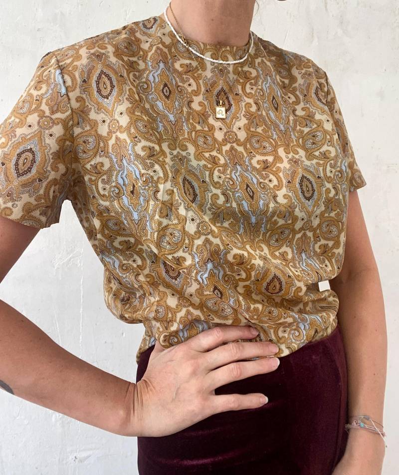 Schöne Vintage Bluse/Oberteil Boho Kurzärmelig 70Er 80Er Jahre von YOUandEL