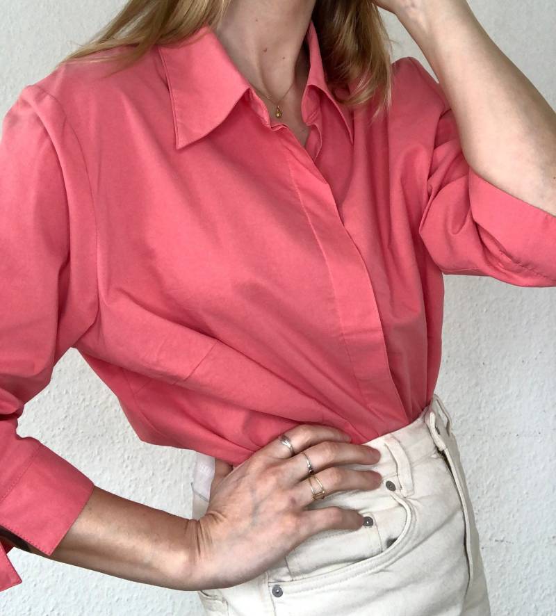 Schöne Vintage Bluse Dreiviertel Ärmel in Rosa 80Er 90Er Jahre von YOUandEL