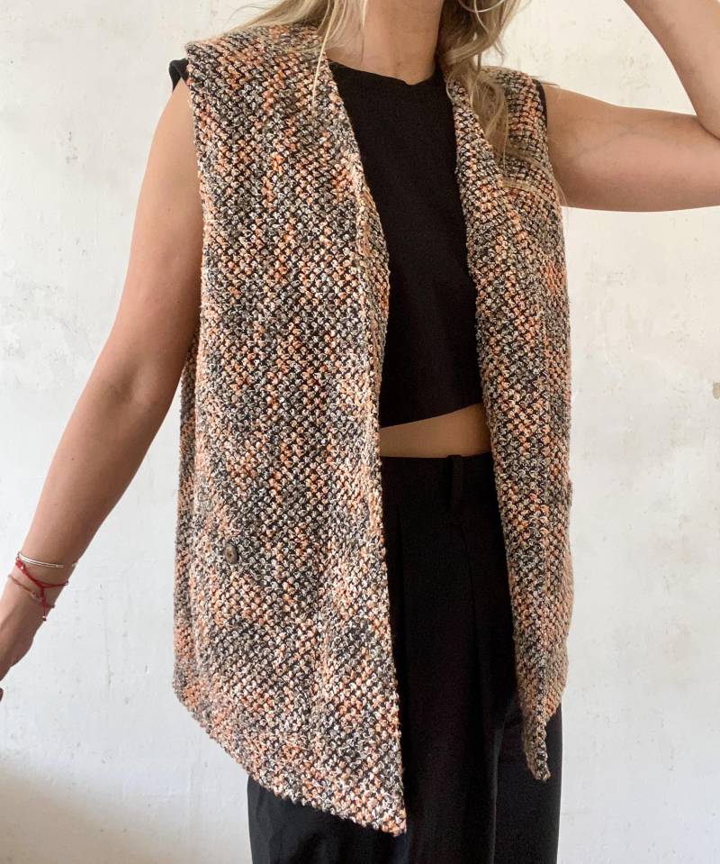 Schöne Vintage Weste/strickweste in Beige Orange 80Er 90Er Jahre Boho von YOUandEL