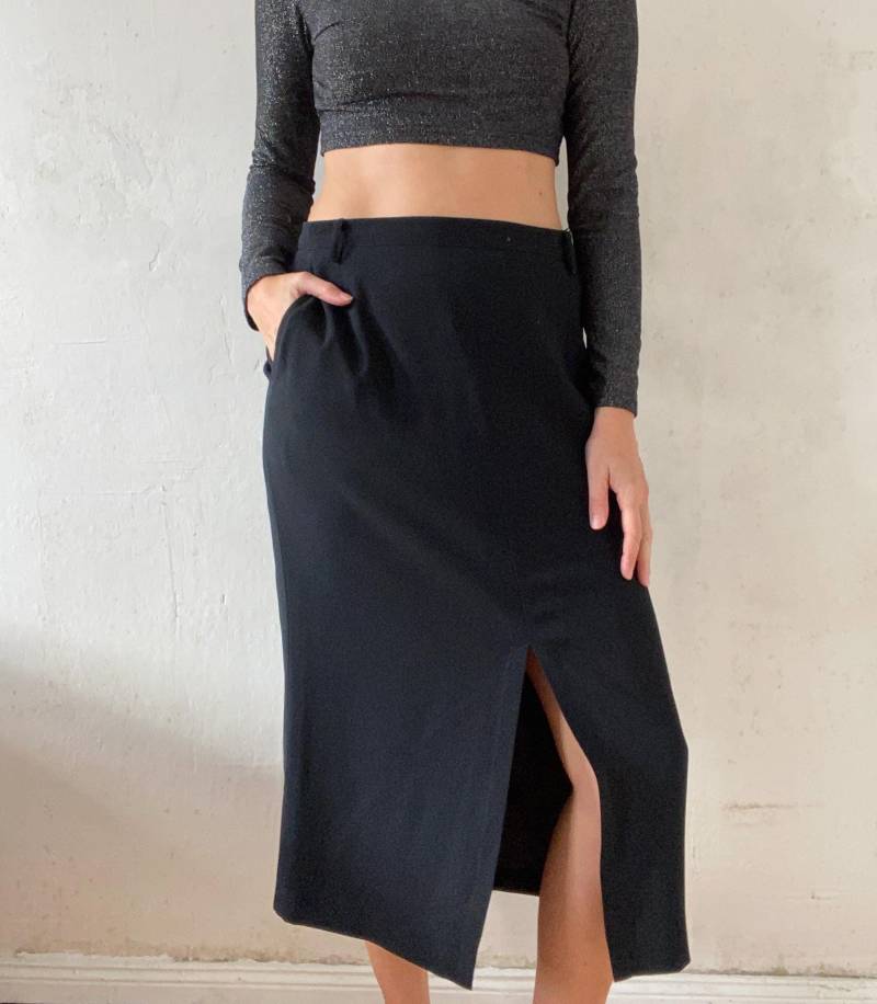 Schöner Mittellanger Vintage Rock Highwaist in Schwarz 90Er 2000Er Jahre von YOUandEL