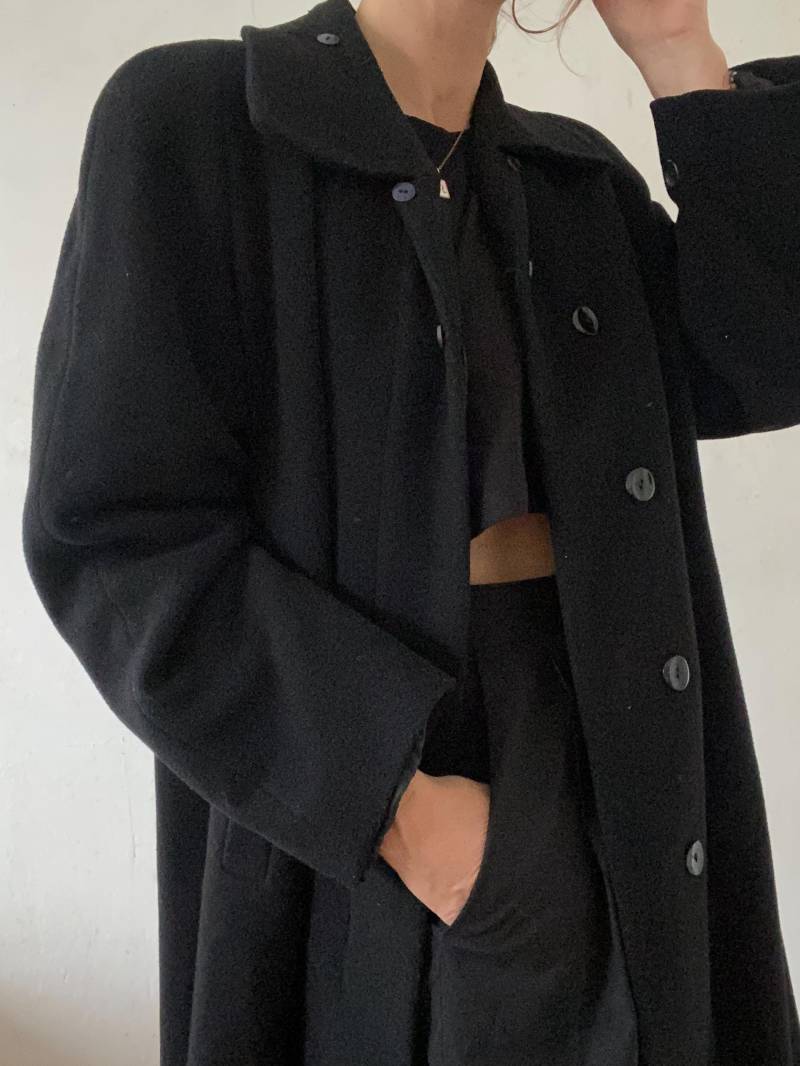 Schöner Schwarzer Maxi Staubmantel/Wintermantel 80Er 90Er Jahre von YOUandEL