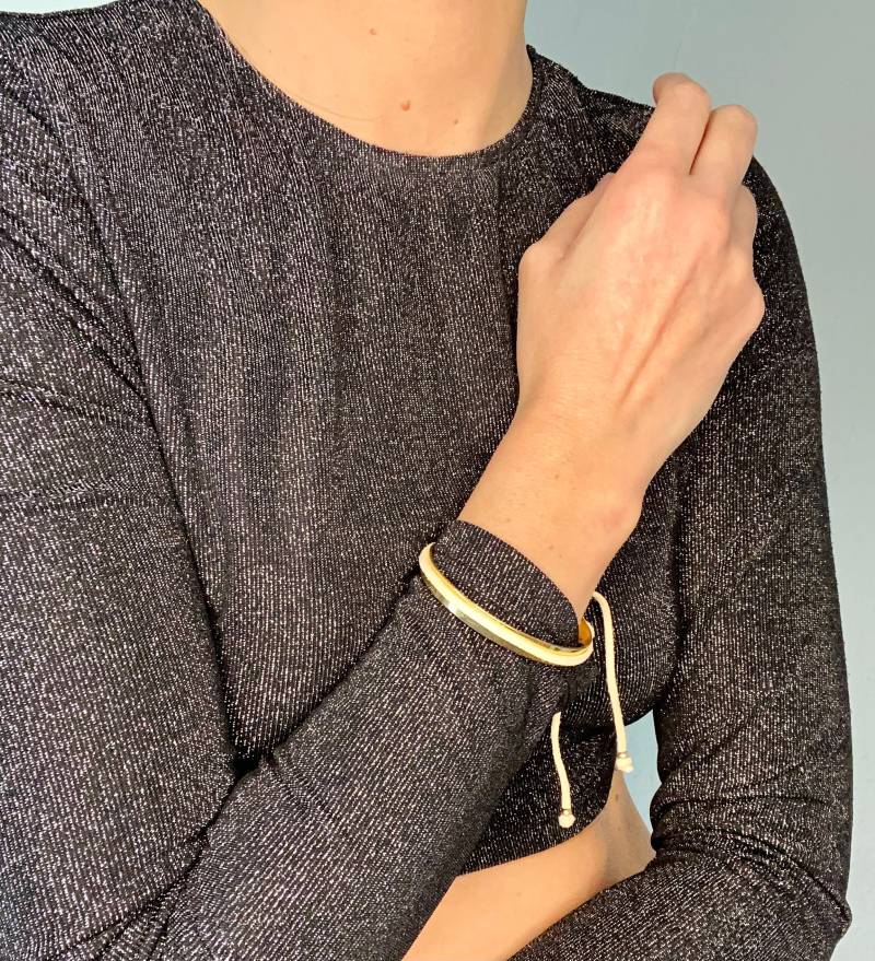 Schöner Vintage Armreifen Neuwertig Goldfarben Hellrosa Wildleder Band 2000Er Jahre von YOUandEL