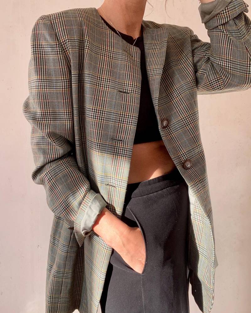 Schöner Vintage Blazer Kariert 80Er 90Er Jahre Elegant Chick von YOUandEL
