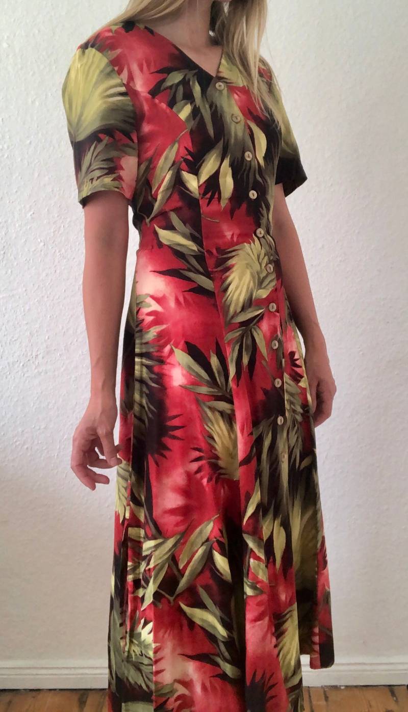 Sehr Schönes Vintage Sommerkleid Maxikleid Mit Blumenmuster Boho Kurzärmelig von YOUandEL