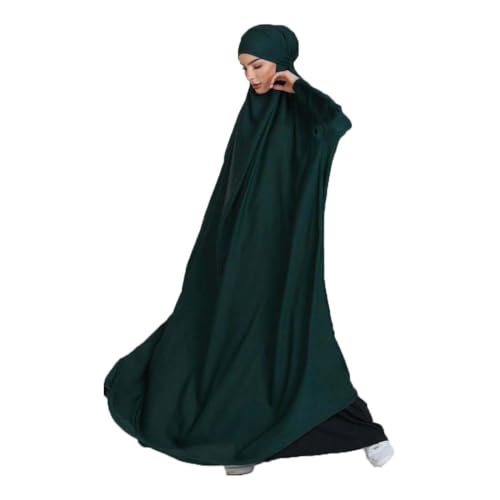 YOVALO Frauen Elegant Muslim Hijab Kleidung Islam Dubai Abaya Gebetskleid Einfarbig Lose Einteilige Gebetskleid Volle Abdeckung Muslimische Mode Fledermausärmel Jilbab Hijab Robe Frauen Kleid von YOVALO
