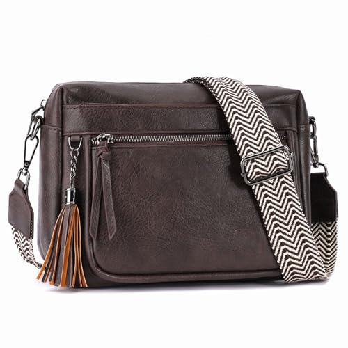YOVIEE Umhängetasche Damen Kaffee aus veganem Leder tasche Crossbody Bag aus veganem Leder weicher Touch breiter & abnehmbarer Gurt große Kapazität YOVIEE Umhängetasche Damen Kaffee aus veganem Leder tasche Crossbody Bag aus veganem Leder weicher Touch breiter & abnehmbarer Gurt große Kapazität von YOVIEE