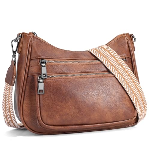 YOVIEE kleine Handtasche Damen Braun Umhängetasche aus veganem Leder tasche Crossbody Bag mit Breitem Gurt Schultertasche Kapazität Reisetasche YOVIEE kleine Handtasche Damen Braun Umhängetasche aus veganem Leder tasche Crossbody Bag mit Breitem Gurt Schultertasche Kapazität Reisetasche von YOVIEE