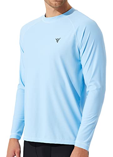 YOVVI Herren Schwimmhemden Rash Guard UPF 50+ Lange & Kurzarm UV Sonnenschutz Sommer Shirts Angeln Wandern T-Shirt von YOVVI