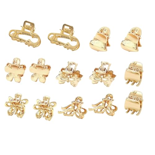 YOYEAH 14 Stück Mini Haarklammern für dünnes und mitteldickes Haar - Kleine Haarspangen aus Metall für Frauen und Mädchen - Rutschfeste Kurzhaar Haarklammer in Gold YOYEAH 14 Stück Mini Haarklammern für dünnes und mitteldickes Haar - Kleine Haarspangen aus Metall für Frauen und Mädchen - Rutschfeste Kurzhaar Haarklammer in Gold von YOYEAH