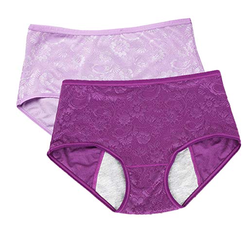 Damen-Menstruationslip, Jacquard-Muster, leicht zu reinigen, Multipack Gr. xl, Violett, Lotus von YOYI FASHION