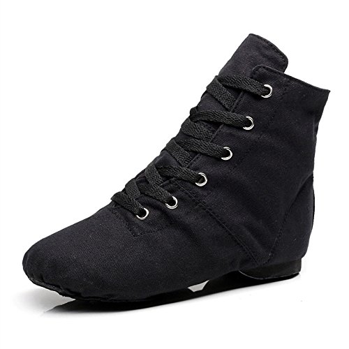 YOYODANCE Soho Canvas Schnürschuhe Tanzschuhe Flache Übung Schwarz Rot Jazz Tanzstiefel für Herren Damen, Schwarz, 39 EU YOYODANCE Soho Canvas Schnürschuhe Tanzschuhe Flache Übung Schwarz Rot Jazz Tanzstiefel für Herren Damen, Schwarz, 39 EU von YOYODANCE