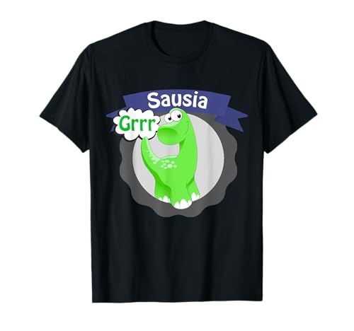YP2KO Sausia Grrr T-Shirt - Herren, Unisex Kinder - Schwarz, S - Cartoon-Dinosaur-T-Shirt - Klassisch, Crew-Neck, Kurzarm YP2KO Sausia Grrr T-Shirt - Herren, Unisex Kinder - Schwarz, S - Cartoon-Dinosaur-T-Shirt - Klassisch, Crew-Neck, Kurzarm von YP2KO