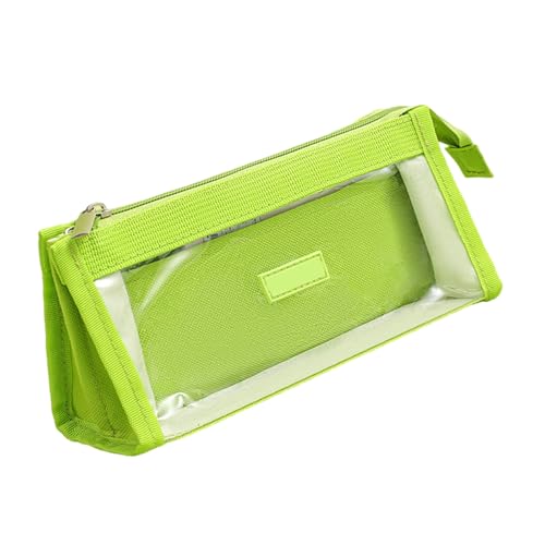 YPBEW Bleistift Mit Hoher Kapazität 2 Fachbeutel Clear Bag Tragbarer Veranstalter Travel Make Up School Gehäuse von YPBEW