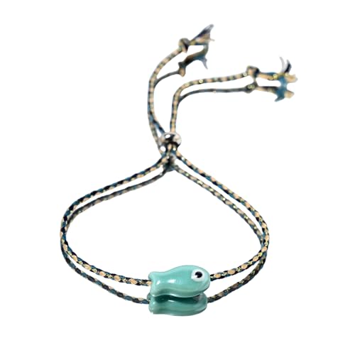 YPBEW Einstellbare Keramikfisch Perlenarmband Styles Schmuck Für Frauen Und Mädchen Vielseitiges Handgelenks Accessoire Ceramic Fischarmband von YPBEW