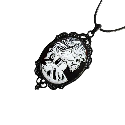 YPBEW Einzigartiger Totenkopf-Kamee-Anhänger, Halskette im Retro-Design, stilvolle Halskette, geeignet für Partys und Musikfestivals, Retro-Schädelschmuck von YPBEW