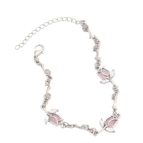 YPBEW Elegantes Blütencharme Armband Verführerische Blütenlegierung Armband Mit Kristallen Für Besondere Anlässe Verstärken Schmuck von YPBEW